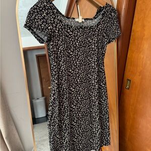 See You Monday Black and Cream Animal Print Mini Dress
